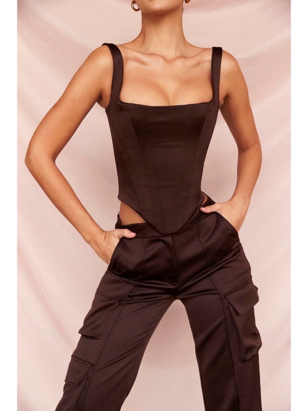 NEW House of CB Rafa Top Chocolate Brown XS - Picture 3 of 17